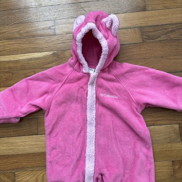 Columbia Pink Western Barlow Bunting Zip Hood Coverall Baby Girls 12M - Picture 3 of 6